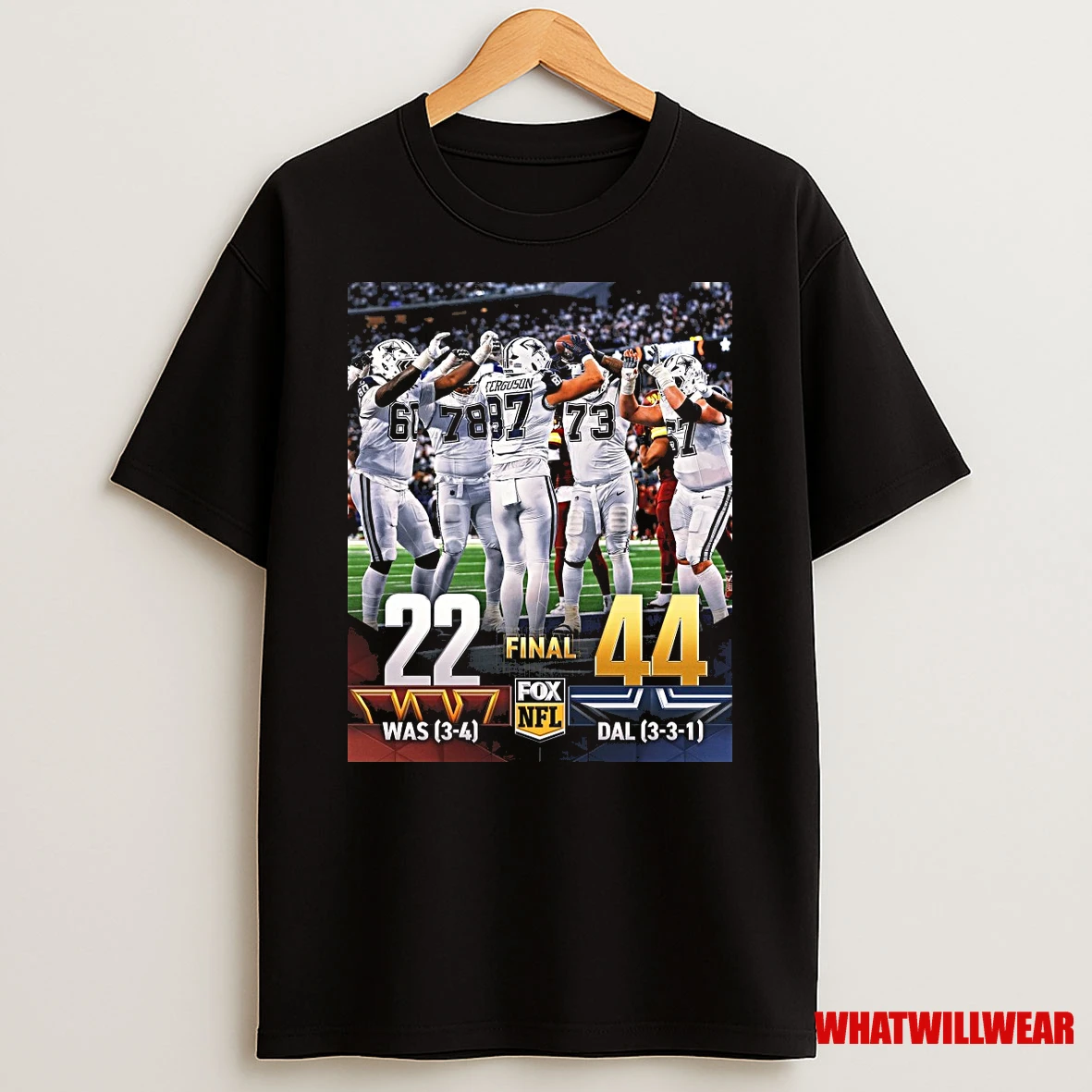 Washington Commanders Vs Dallas Cowboys Final Score 22 44 Fox Nfl Shirts