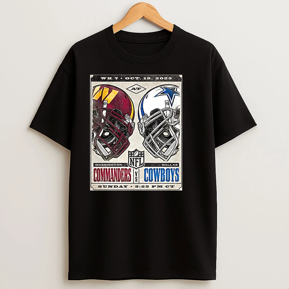 Washington Commanders Vs Dallas Cowboys Nfl Week 7 2025 Gamday T Shirts