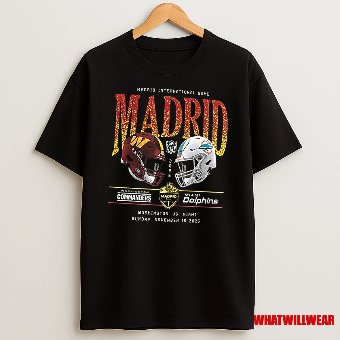 Washington Commanders Vs Miami Dolphins Nfl Madrid International Games 2025 Shirts
