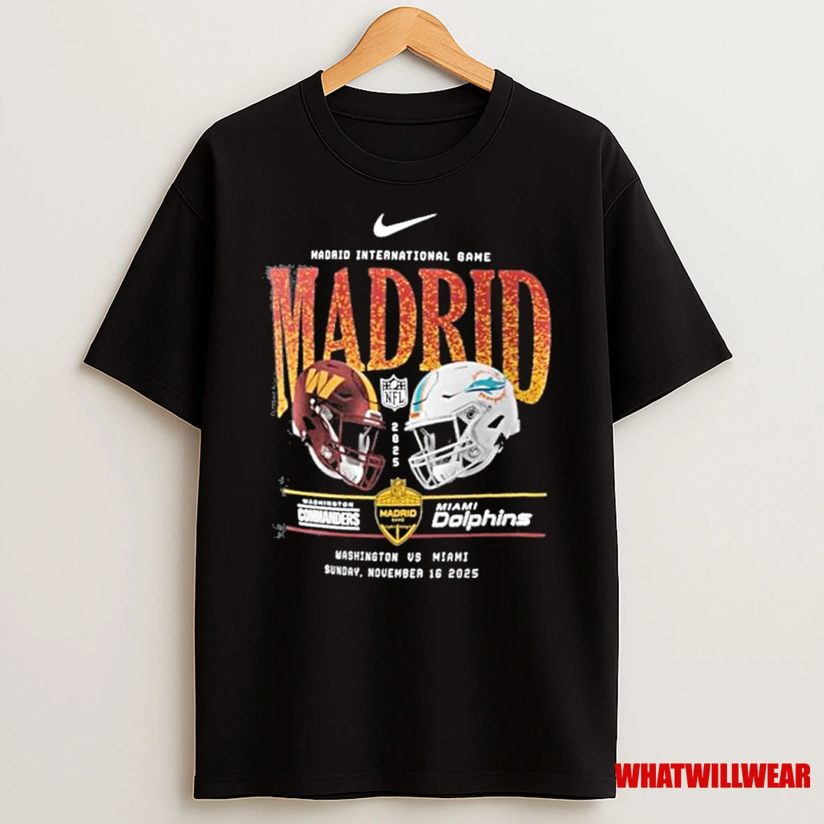 Washington Commanders Vs Miami Dolphins Nike International Games Madrid 2025 Shirts