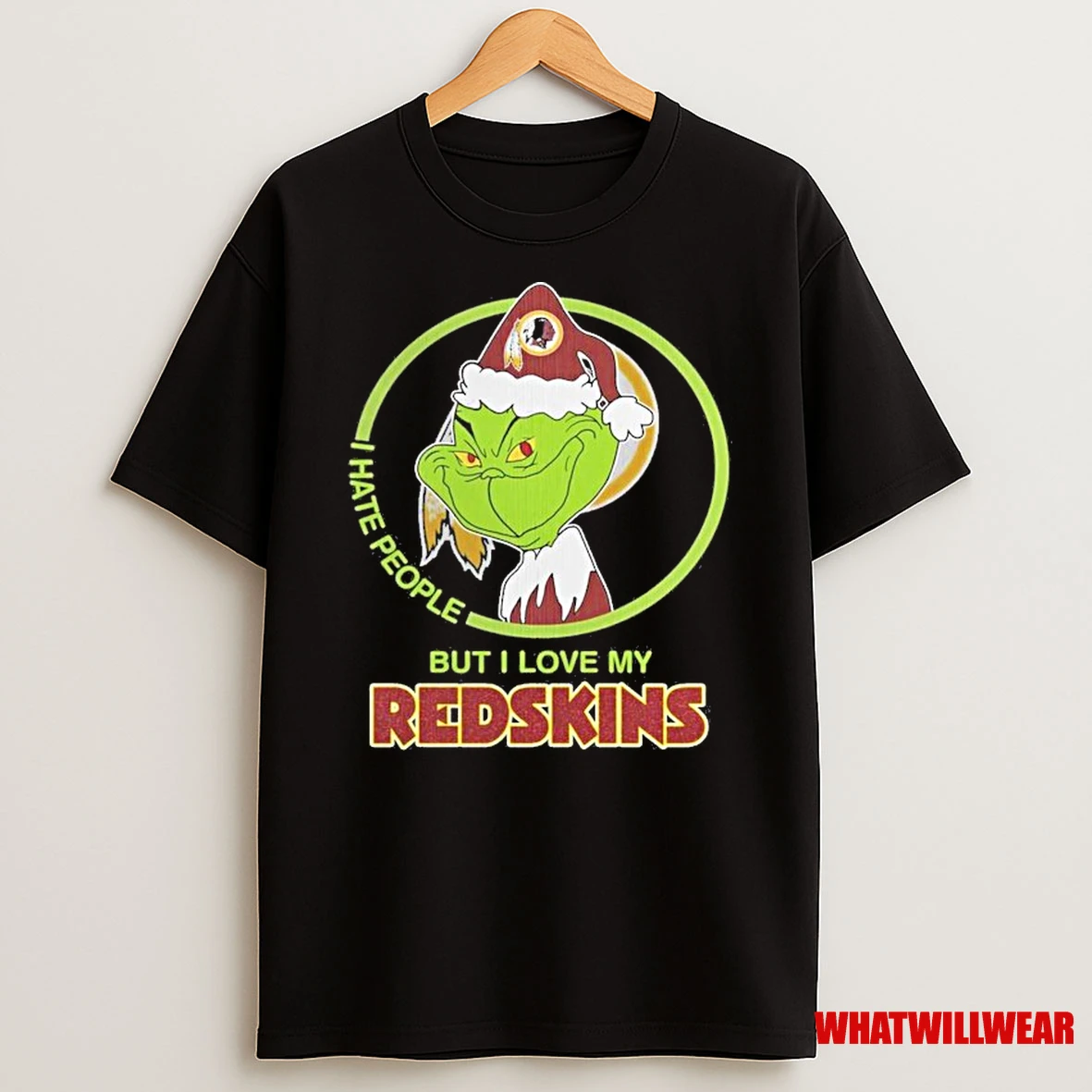 Washington Redskins Grinch Hates People But Loves Football Xmas 2025 Shirts