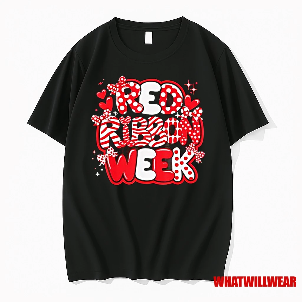 We Wear Red For Red Ribbon Week Awareness Cute Bow Shirts