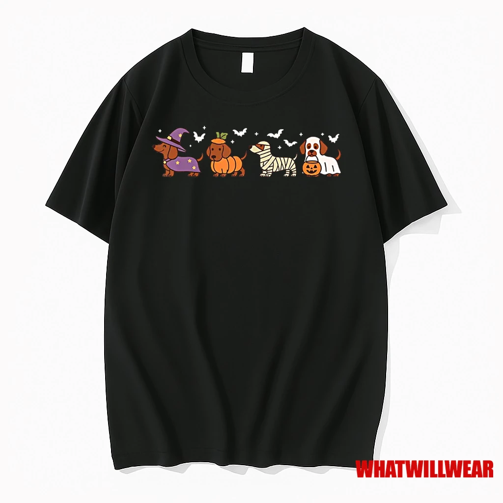 Weiner Dog Witch Happy Halloweenie Cute Halloween Dachshund Shirts
