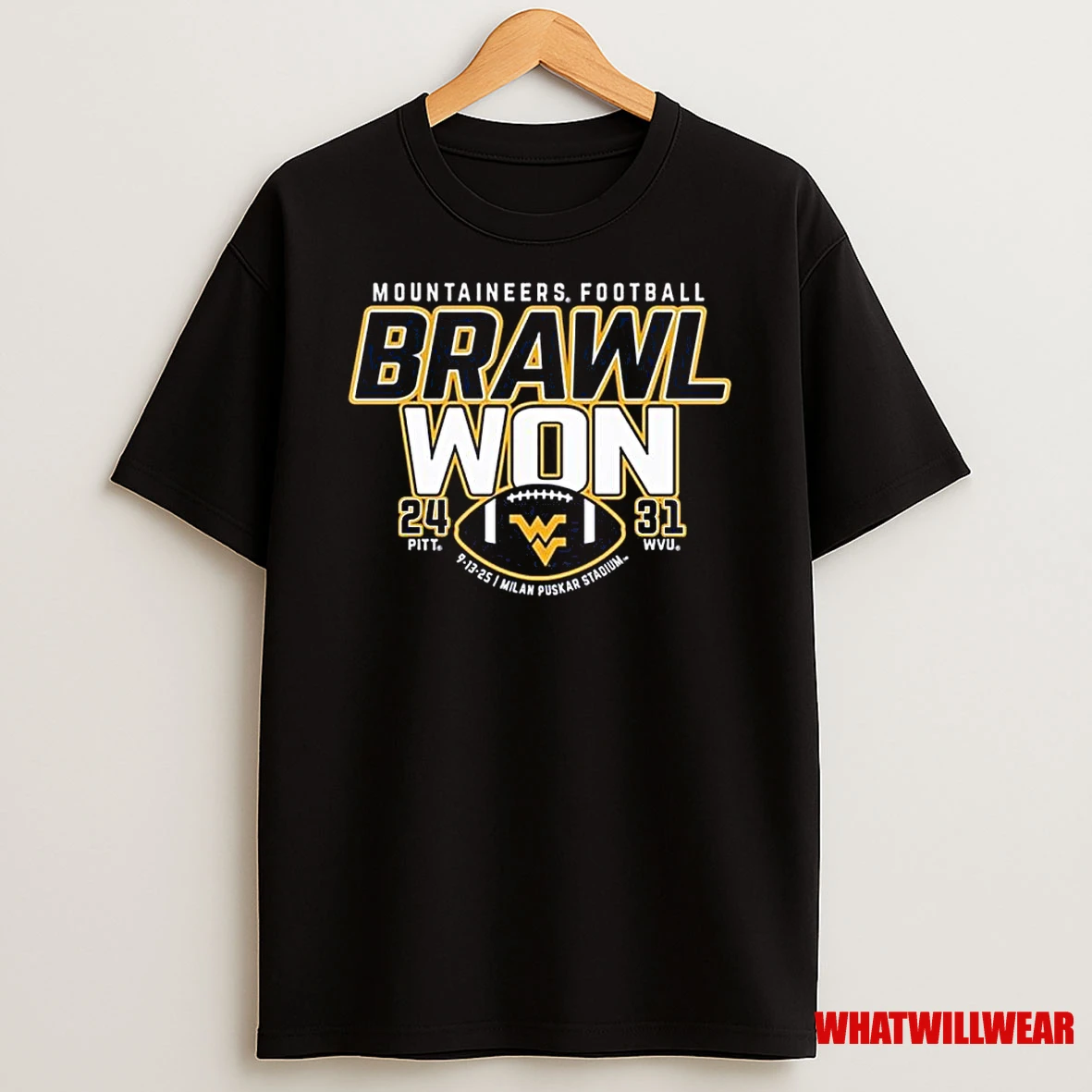 West Virginia Mountaineers Beat Pittsburgh Panthers Brawl Won Score Shirts