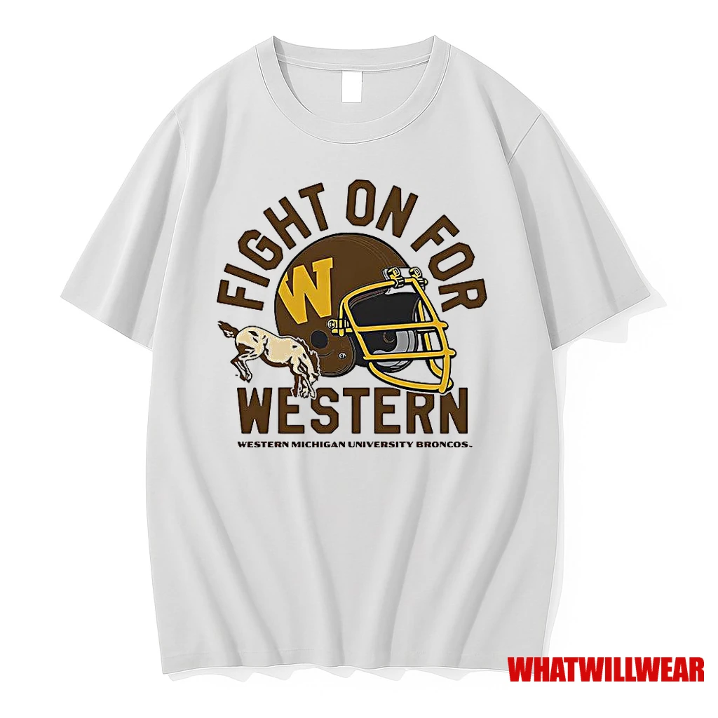 Western Michigan Broncos Football 1980s Helmet Shirts