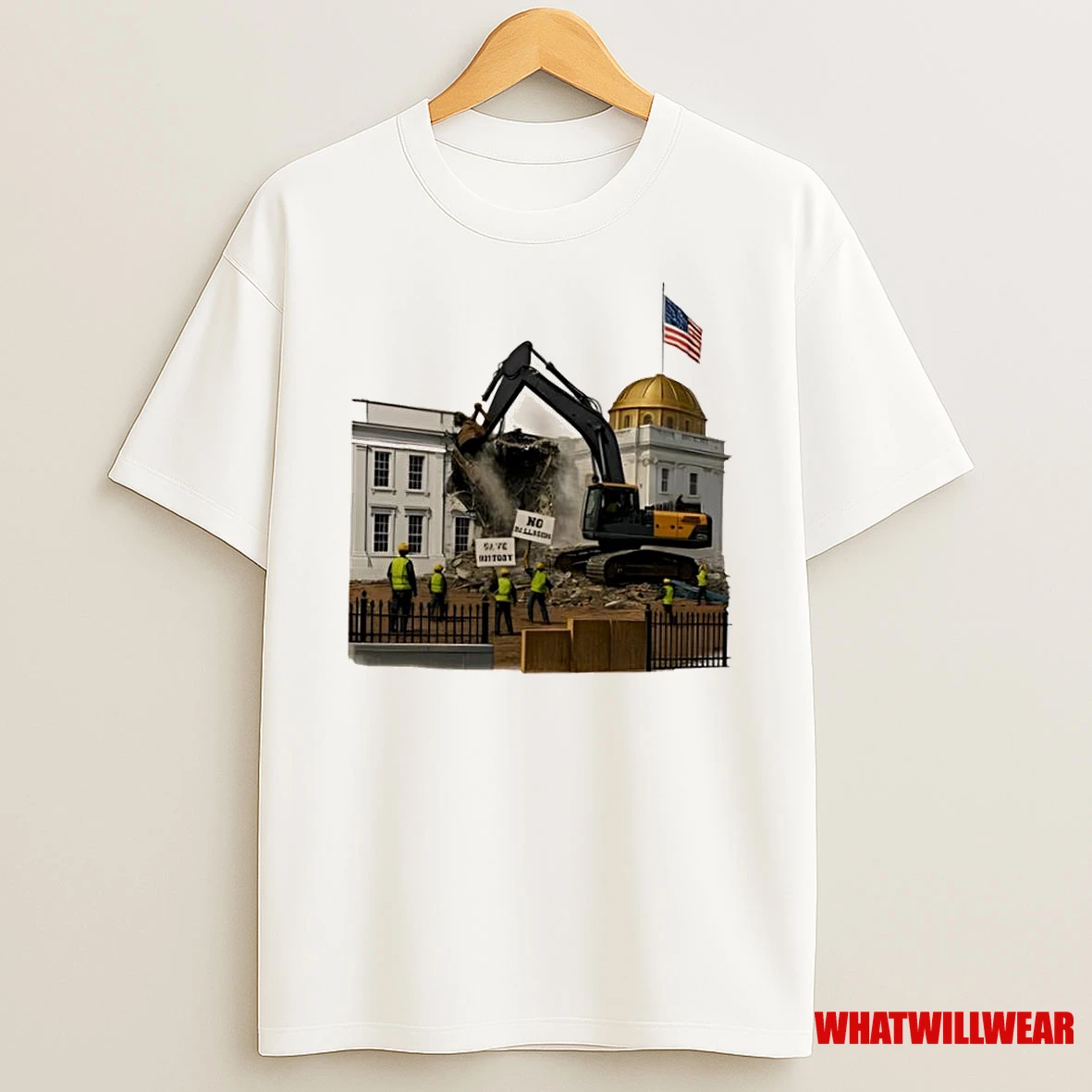 White House Ballroom Demolition Protest Anti Trump Shirts