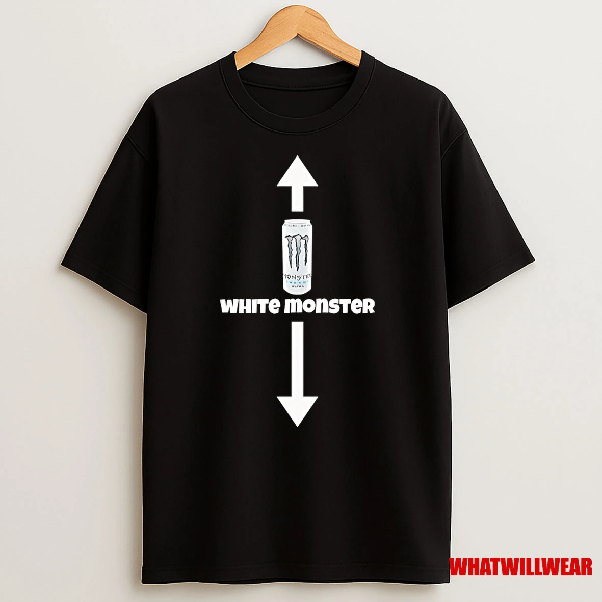 White Monster Up And Down Shirts