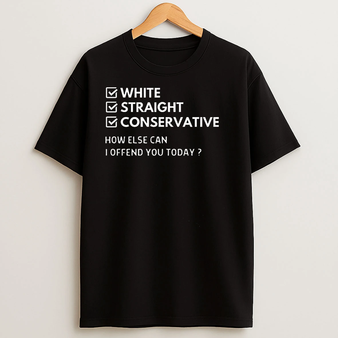 White Straight Conservative How Else Can I Offend You Today Meme T Shirts