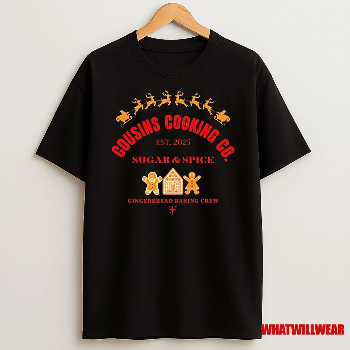 Wifey Hubby Cooking Co Sugar Spice Est 2025 Gingerbread Baking Crew Shirts