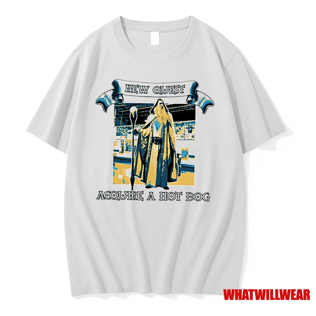Wizard The Lord Of The Rings New Quest Acquire A Hot Dog Graphic Shirts