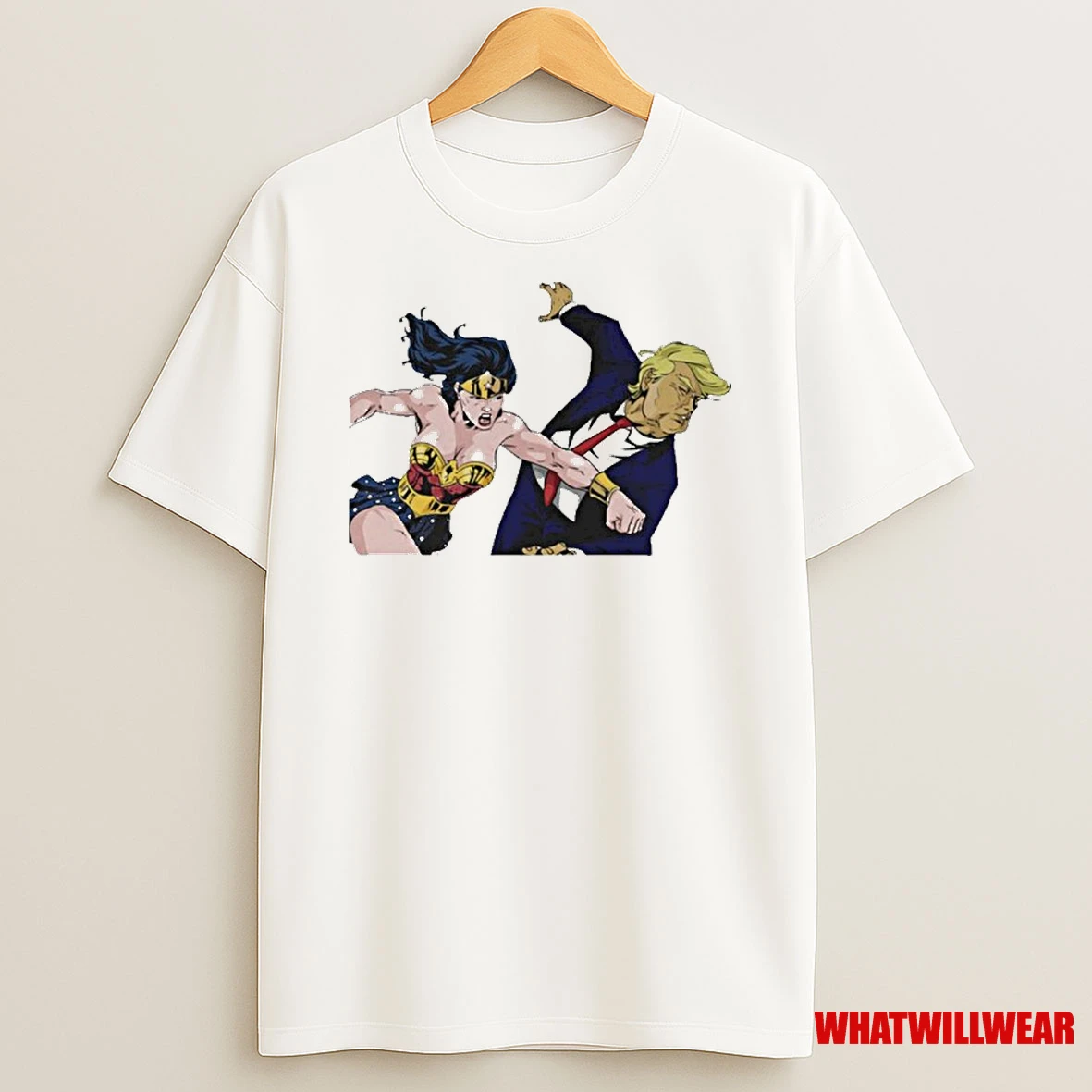 Wonder Woman Punching Donald Trump Face Shirts
