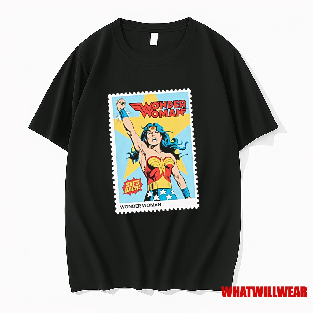 Wonder Woman Shes Back Embroidered Shirts