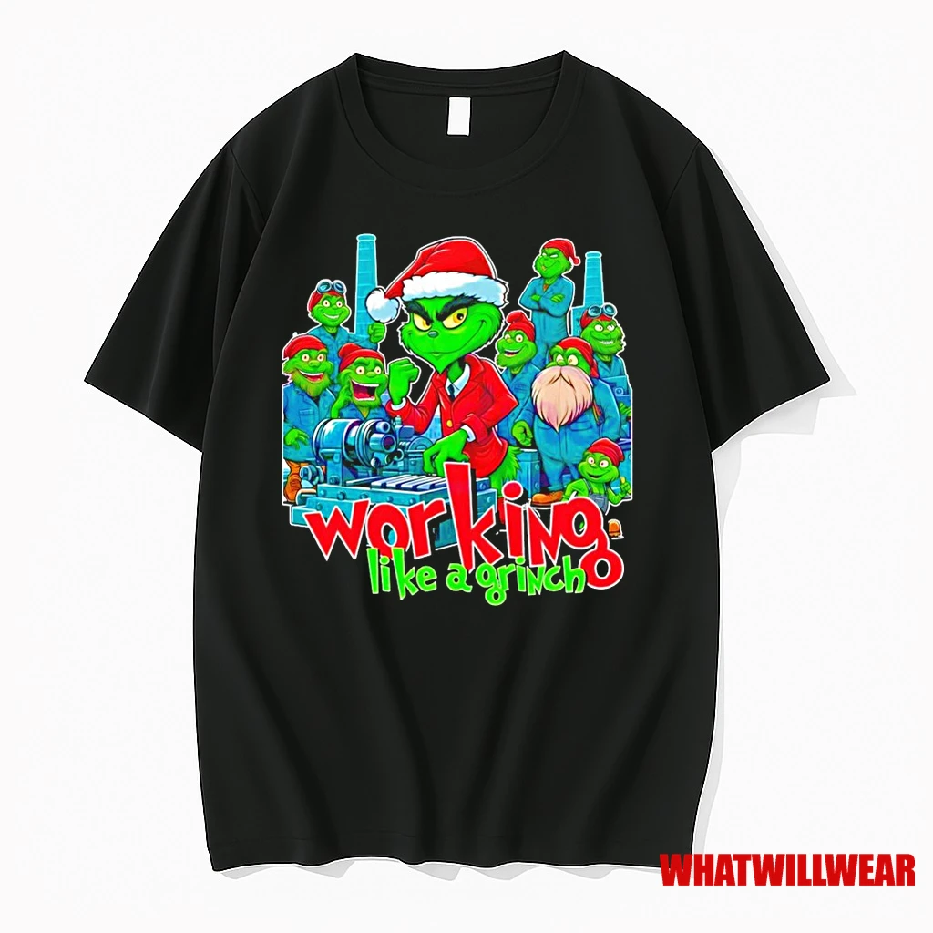 Working Like A Grinch Christmas Mechanic Shirts