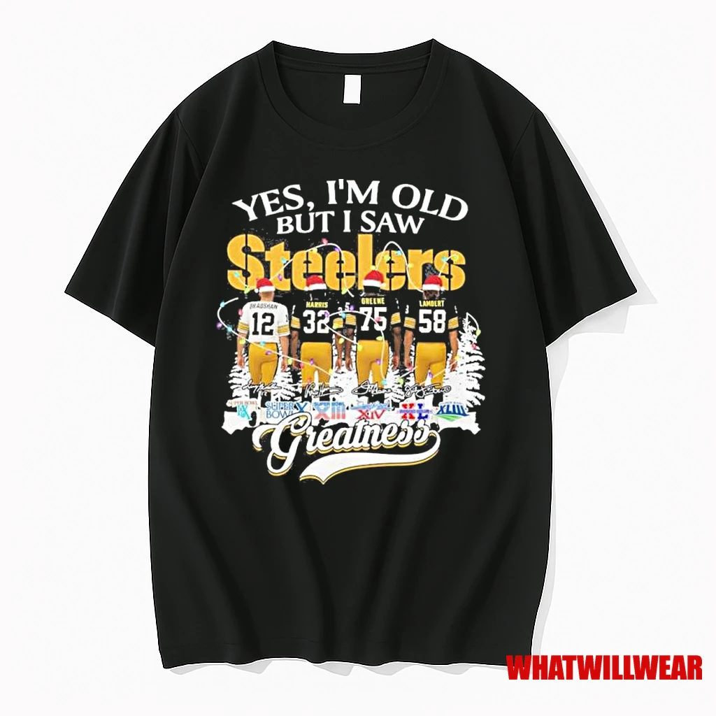Yes Im Old But I Saw Steelers Christmas Greatness Signatures Shirts
