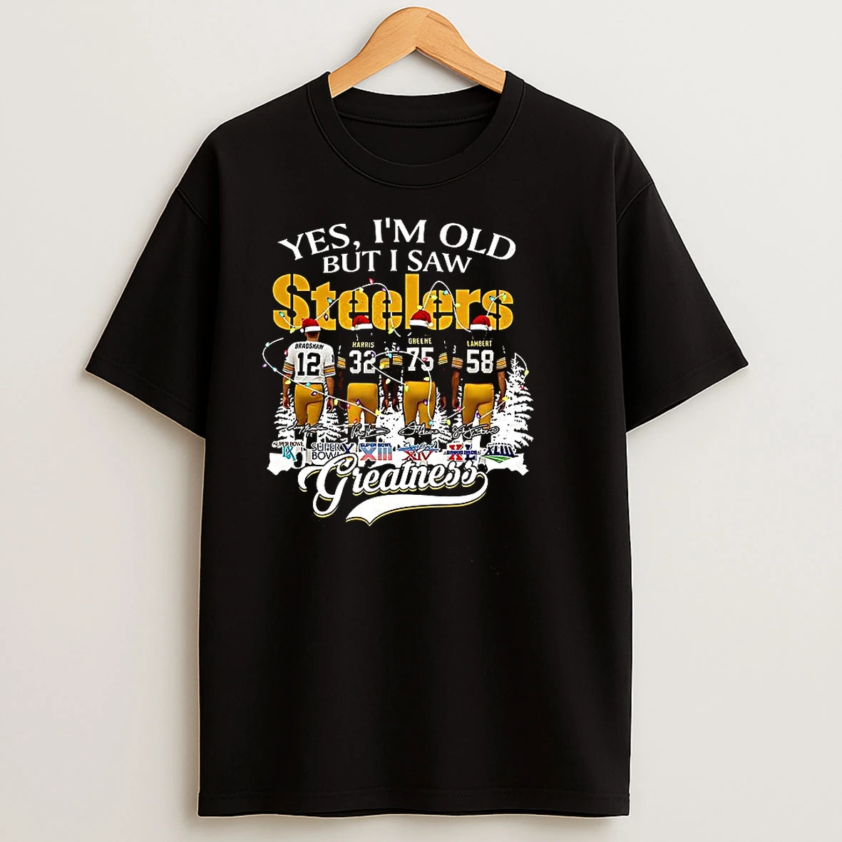 Yes Im Old But I Saw Pittsburgh Steelers Greatness Super Bowl Champs Christmas T Shirts