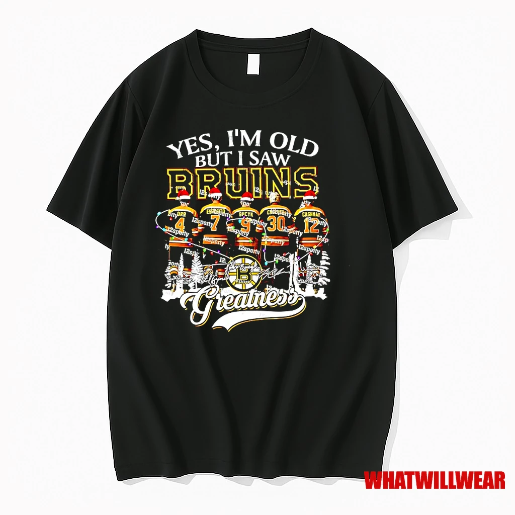Yes Im Old But I Saw Boston Bruins Greatness Legends Christmas Signatures Shirts