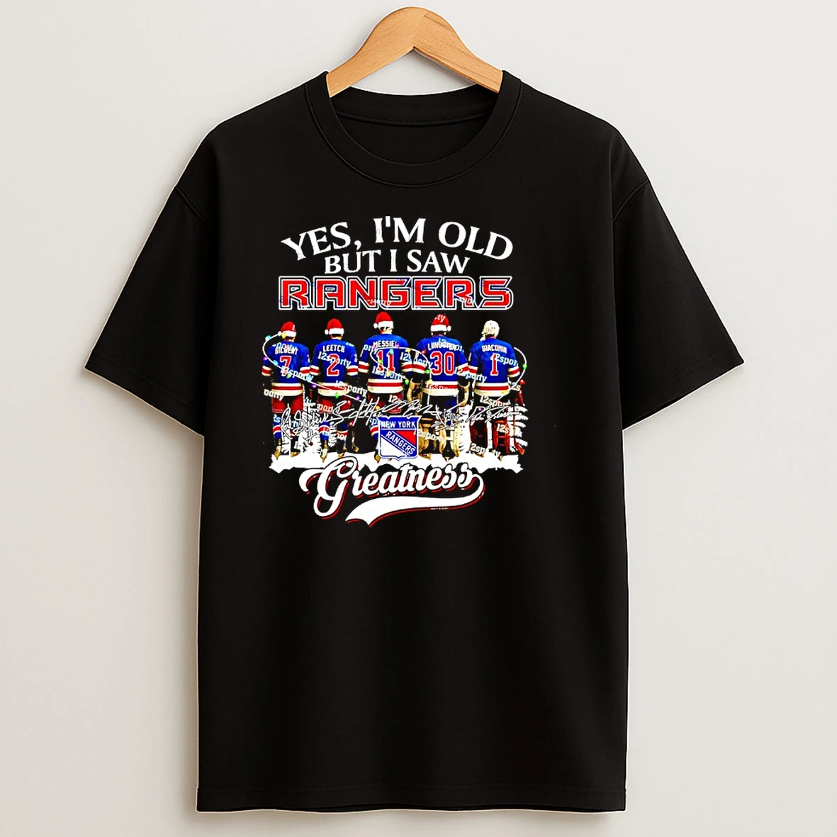Yes Im Old But I Saw New York Rangers Greatness Legends Christmas Signatures T Shirts