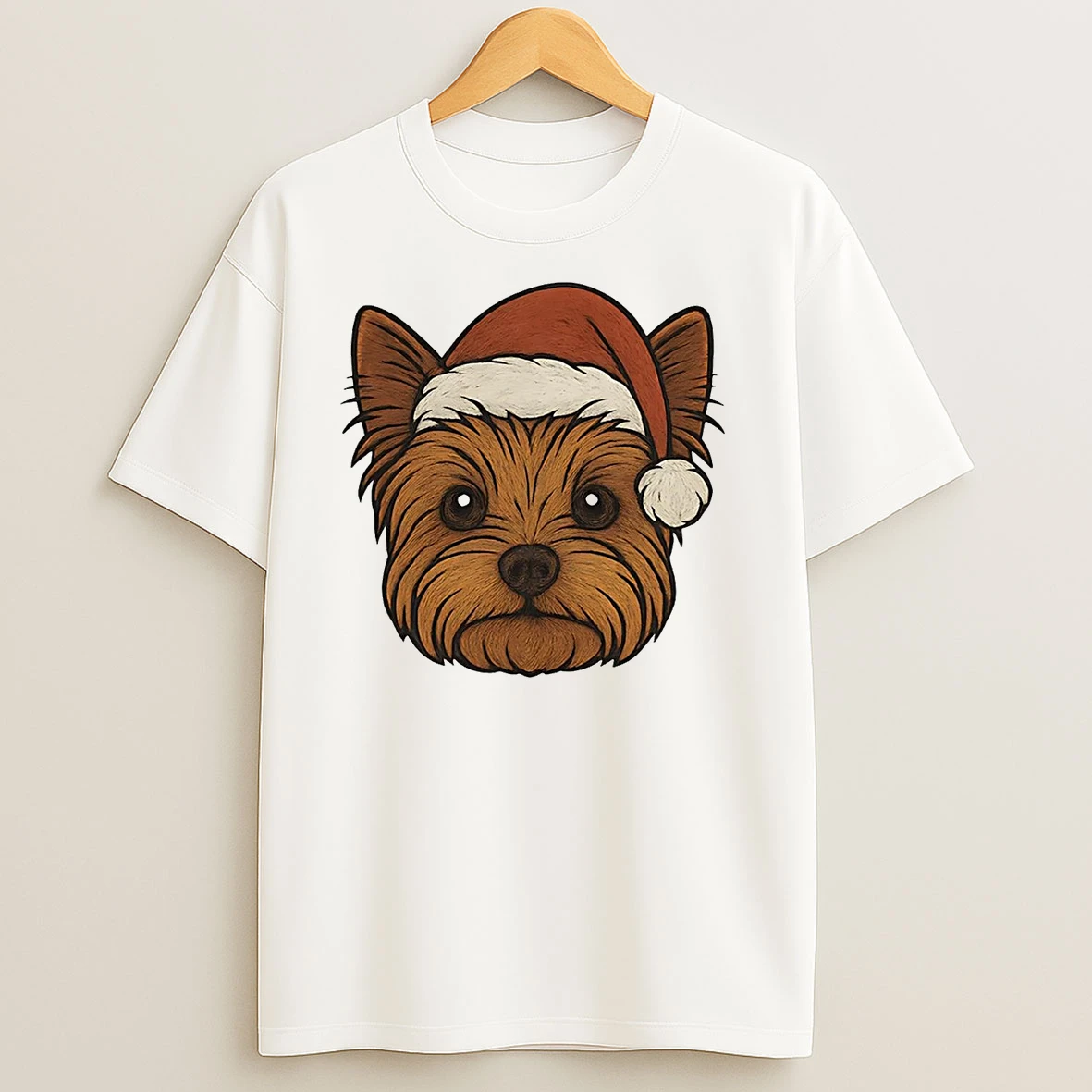 Yorkshire Terrier Face Christmas T Shirts