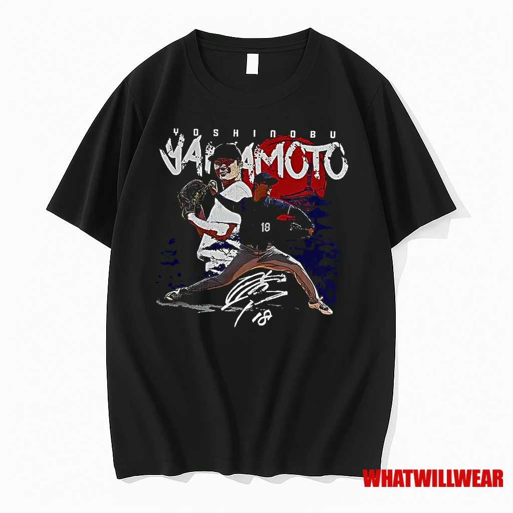 Yoshinobu Yamamoto Los Angeles Dodgers Baseball Pitching Stance Rising Sun Signature Shirts