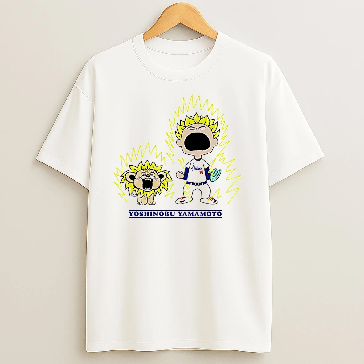 Yoshinobu Yamamoto X Charlie Brown Saiyan Dragon Ball Anime Los Angeles Dodgers Mlb T Shirts