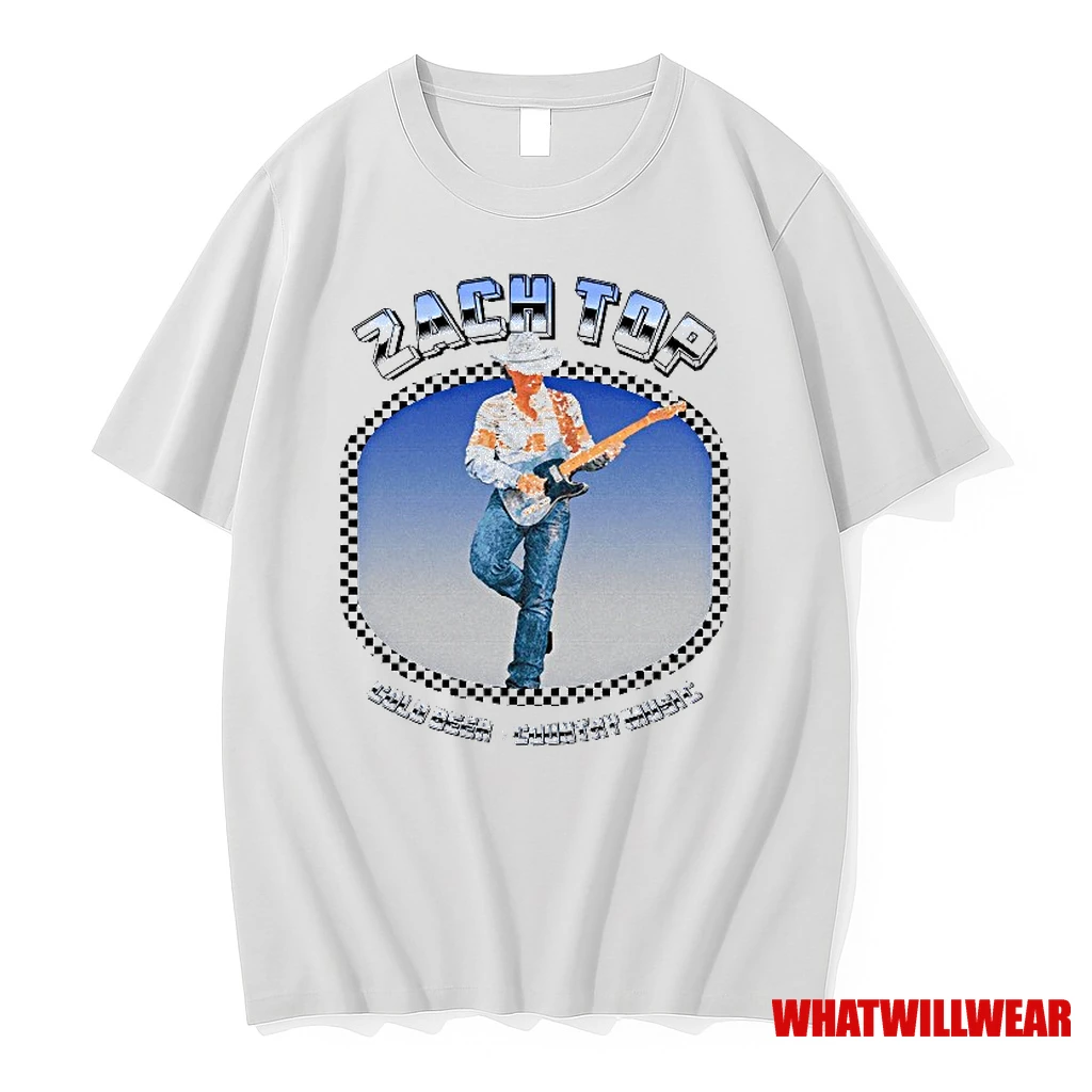 Zach Top Cold Beer Country Music Lean Back Guitar Shirts