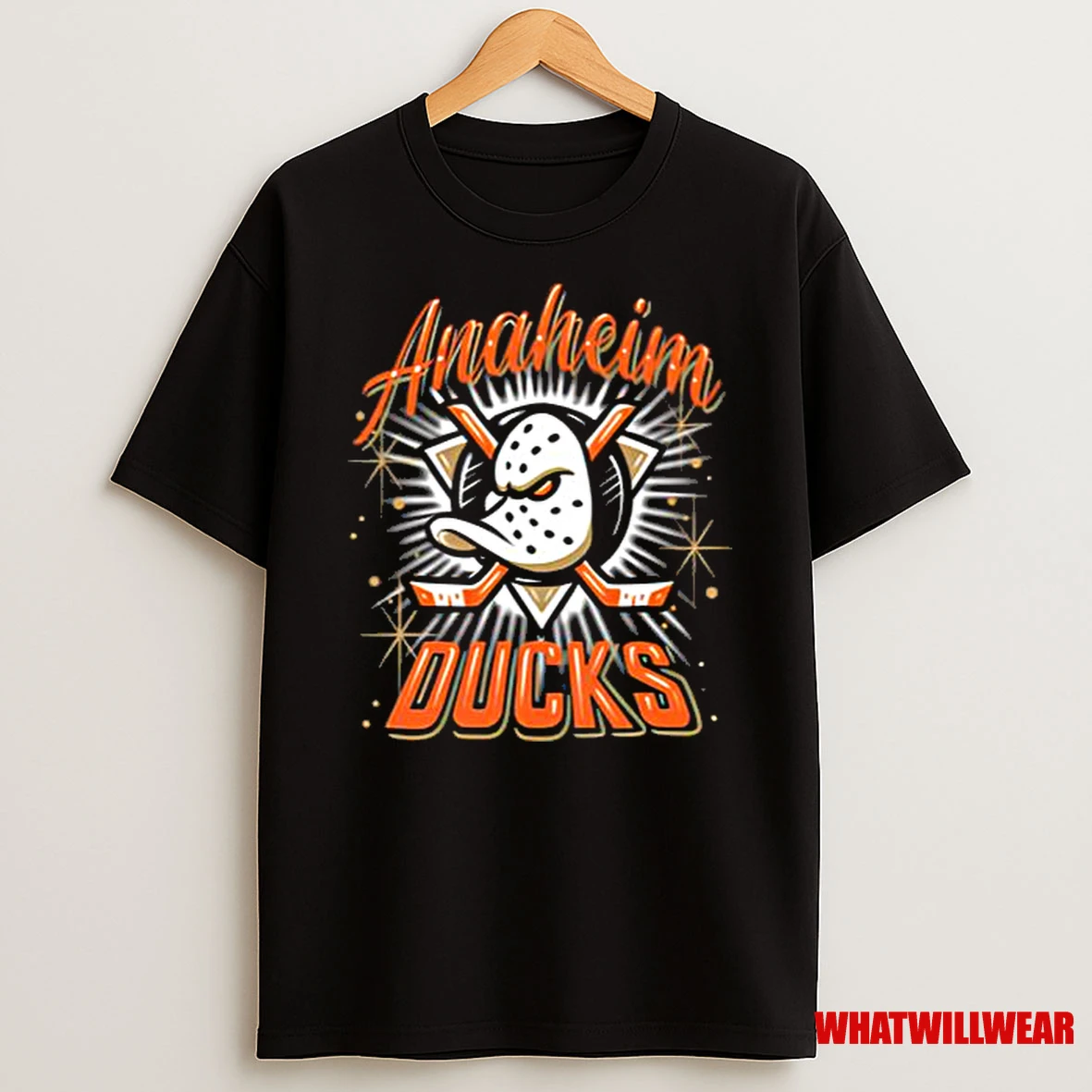 Anaheim Ducks Spray On Tee Men Shirts