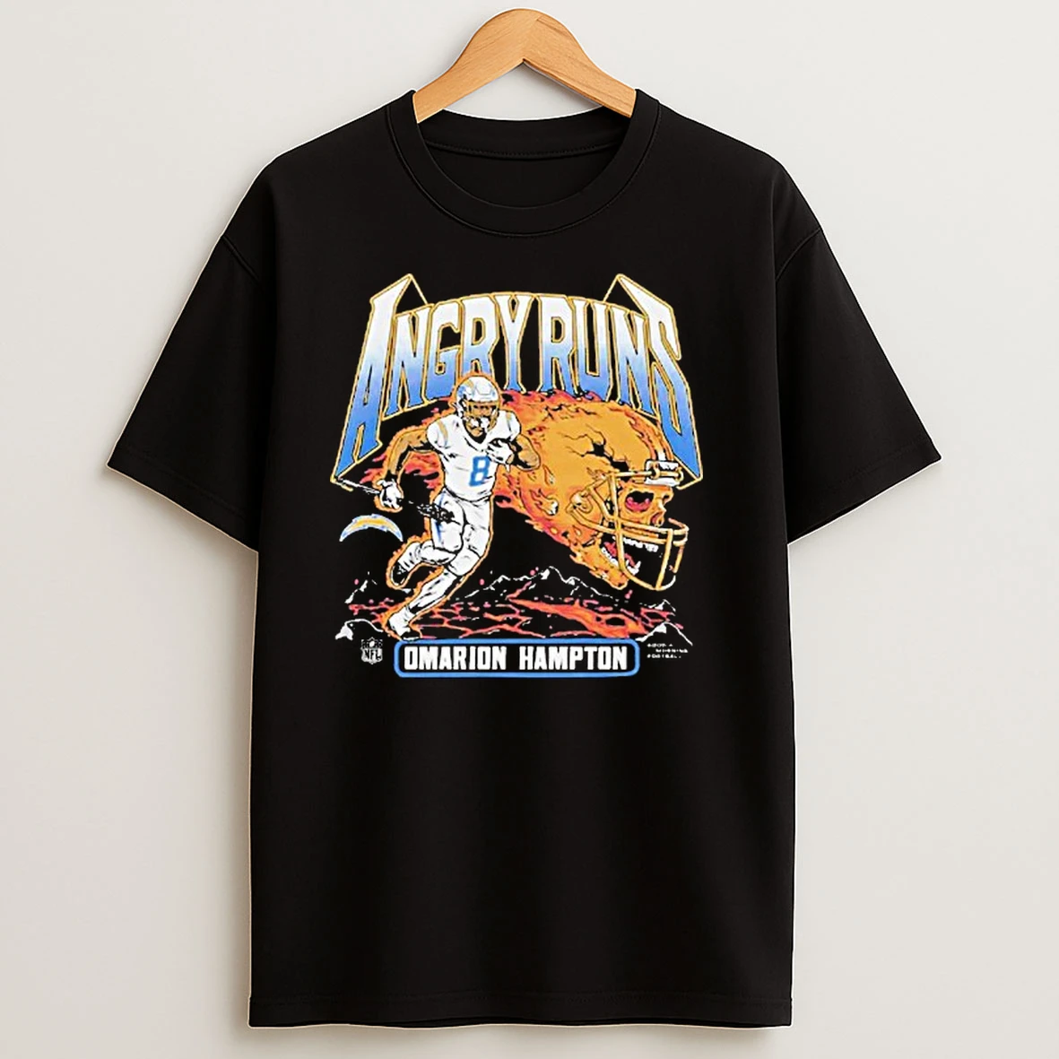 Angry Runs 2025 Chargers Omarion Hampton Shirts