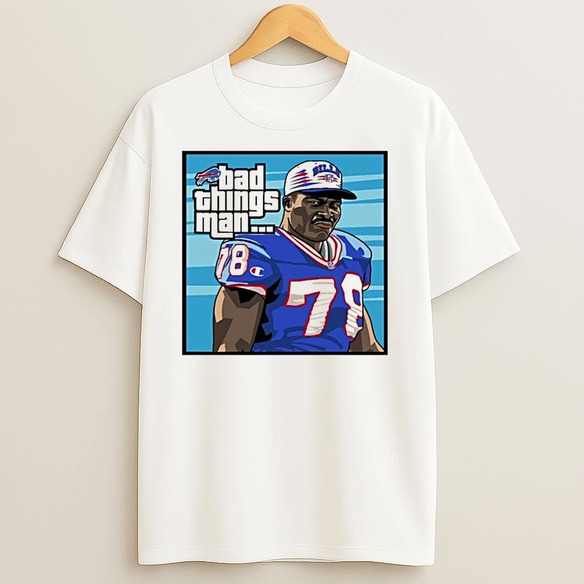 Bad Things Man Bruce Smith Buffalo Bills Nfl Caricature Classic Shirts
