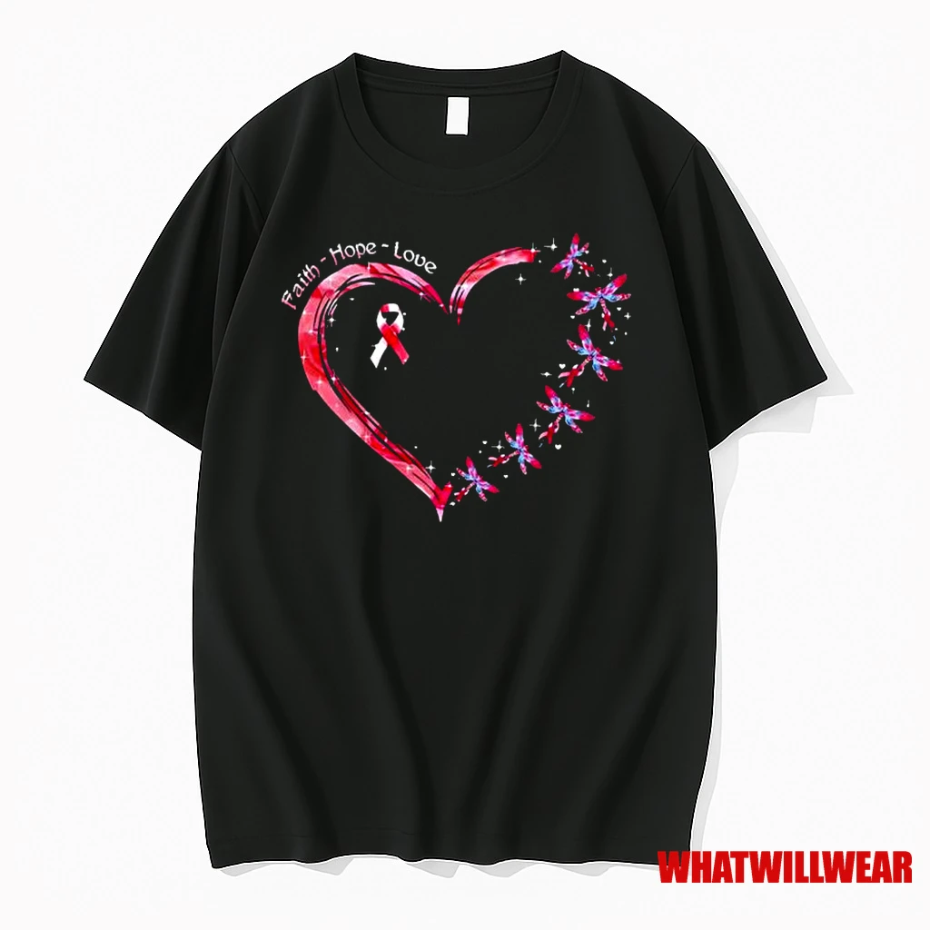 Breast Cancer Heart Dragonflies Awareness Classic Shirts