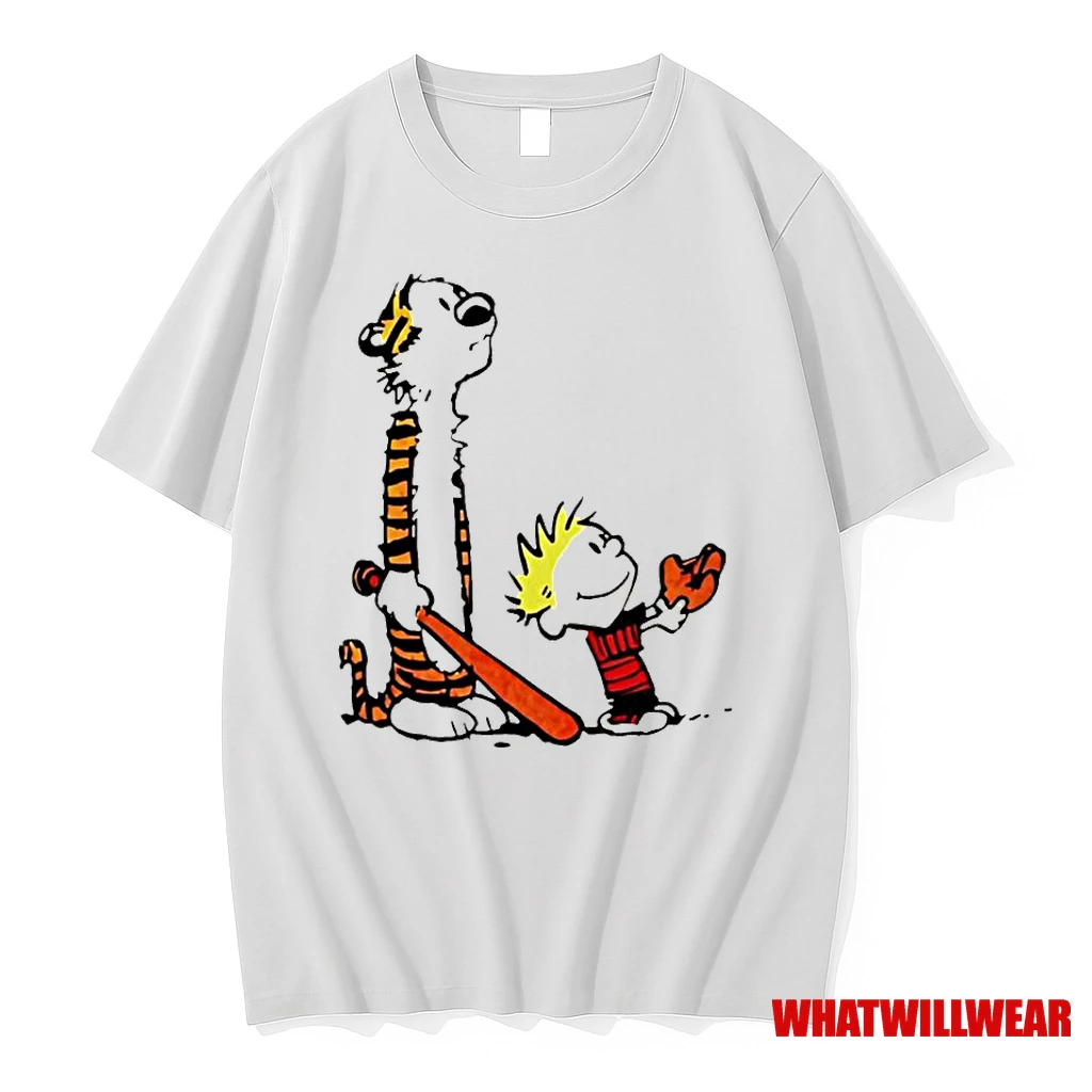 Calvin And Hobbes Holding A Baseball Glove Classic Shirts