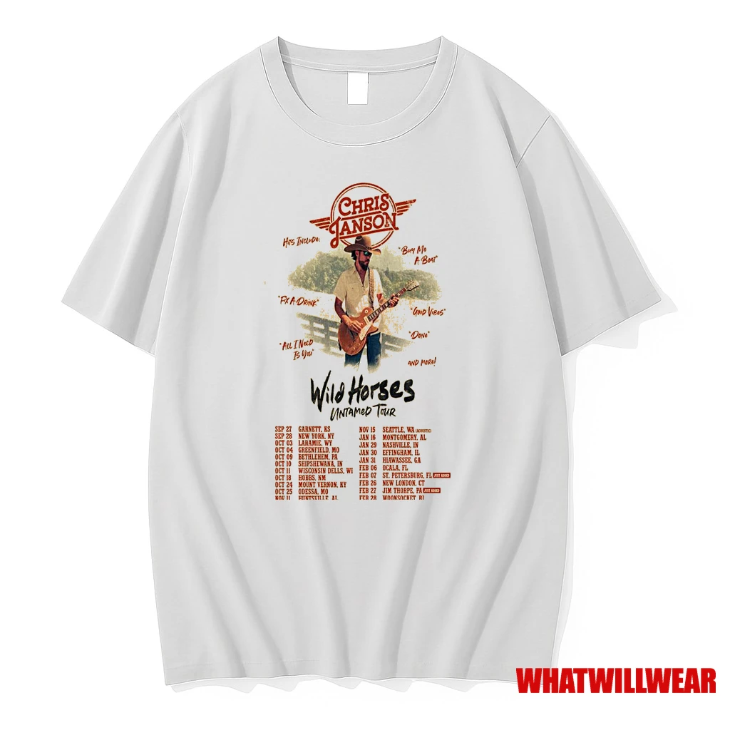 Chris Janson Wild Horses Untamed Tour 2025 2026 Shirts