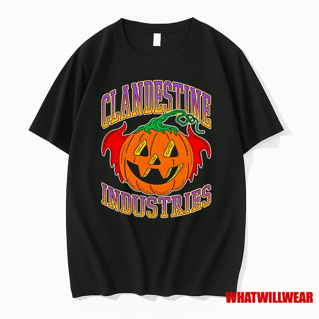 Clandestine Industries Bat Pumpkin Halloween Classic Shirts