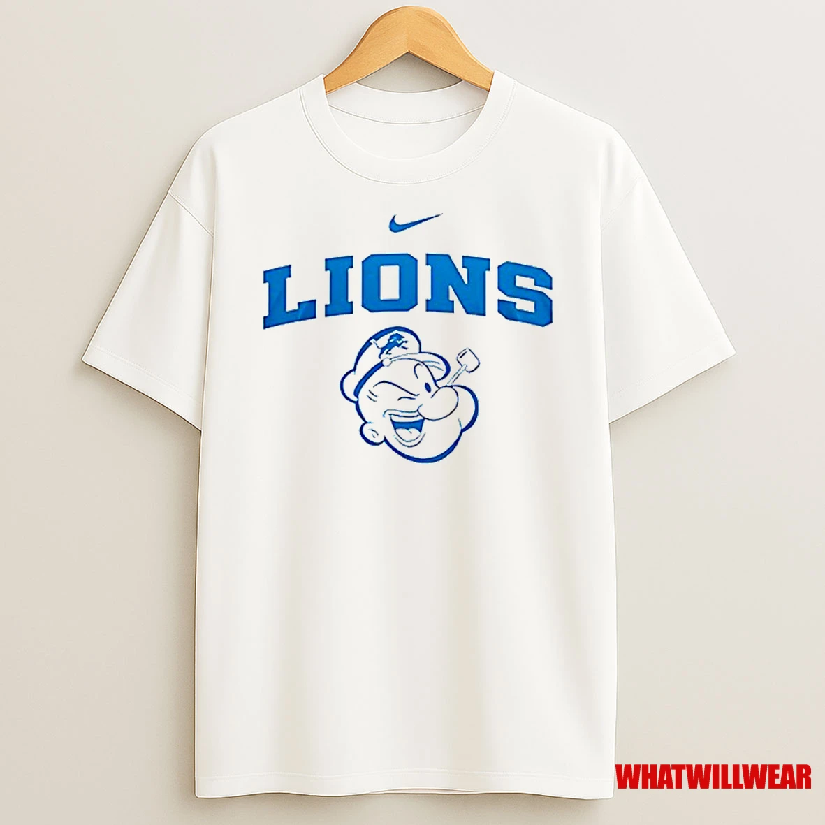 Detroit Lions X Popeye I Yam What I Yam An Thats All I Yam Classic Shirts