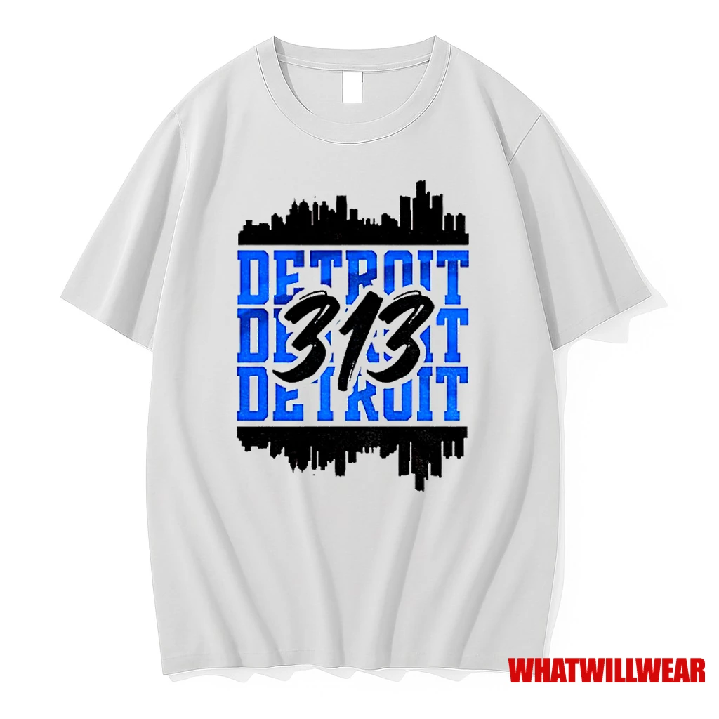 Detroit Skyline Detroit Lions 313 Logo Nfl 2025 Classic Shirts