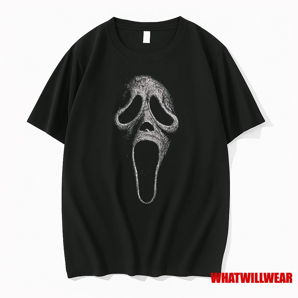Ghostface Scream Big Face Graphic Halloween Classic Shirts