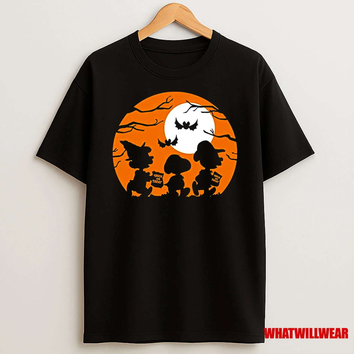 Great Pumpkin Charlie Brown Peanuts Trick Or Treat Silhouettes Classic Shirts