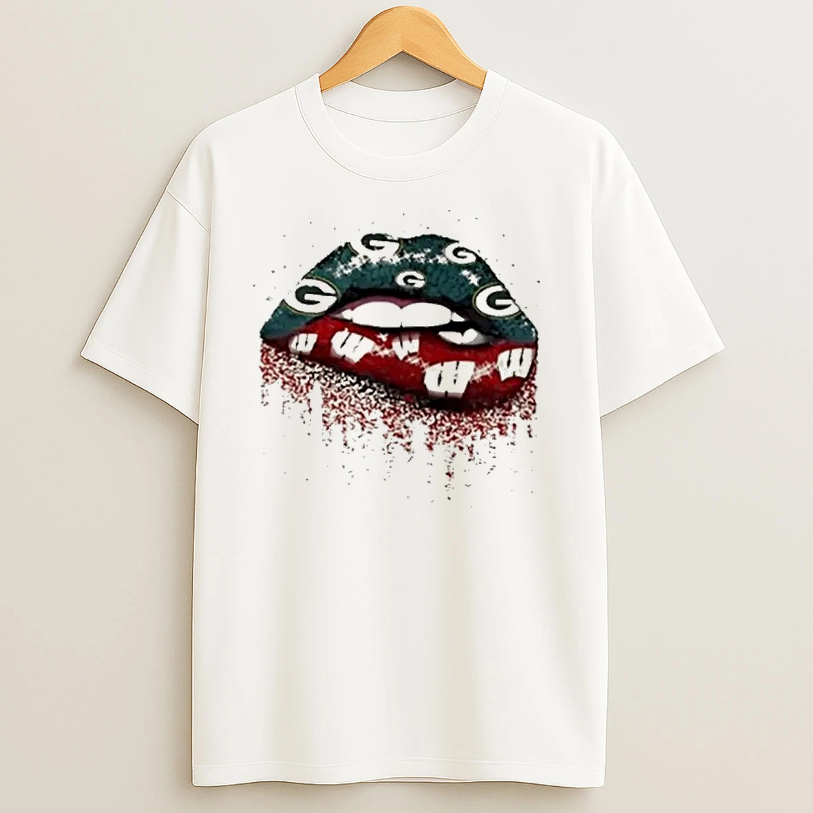 Green Bay Packers X Wisconsin Badgers Lips Shirts