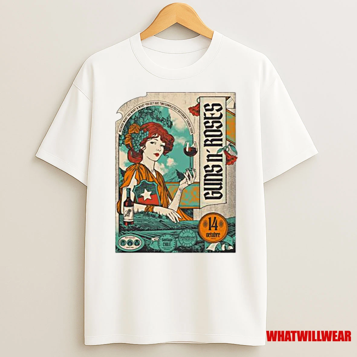 Guns N Roses Oct 14 2025 Santiago Merch Men Shirts