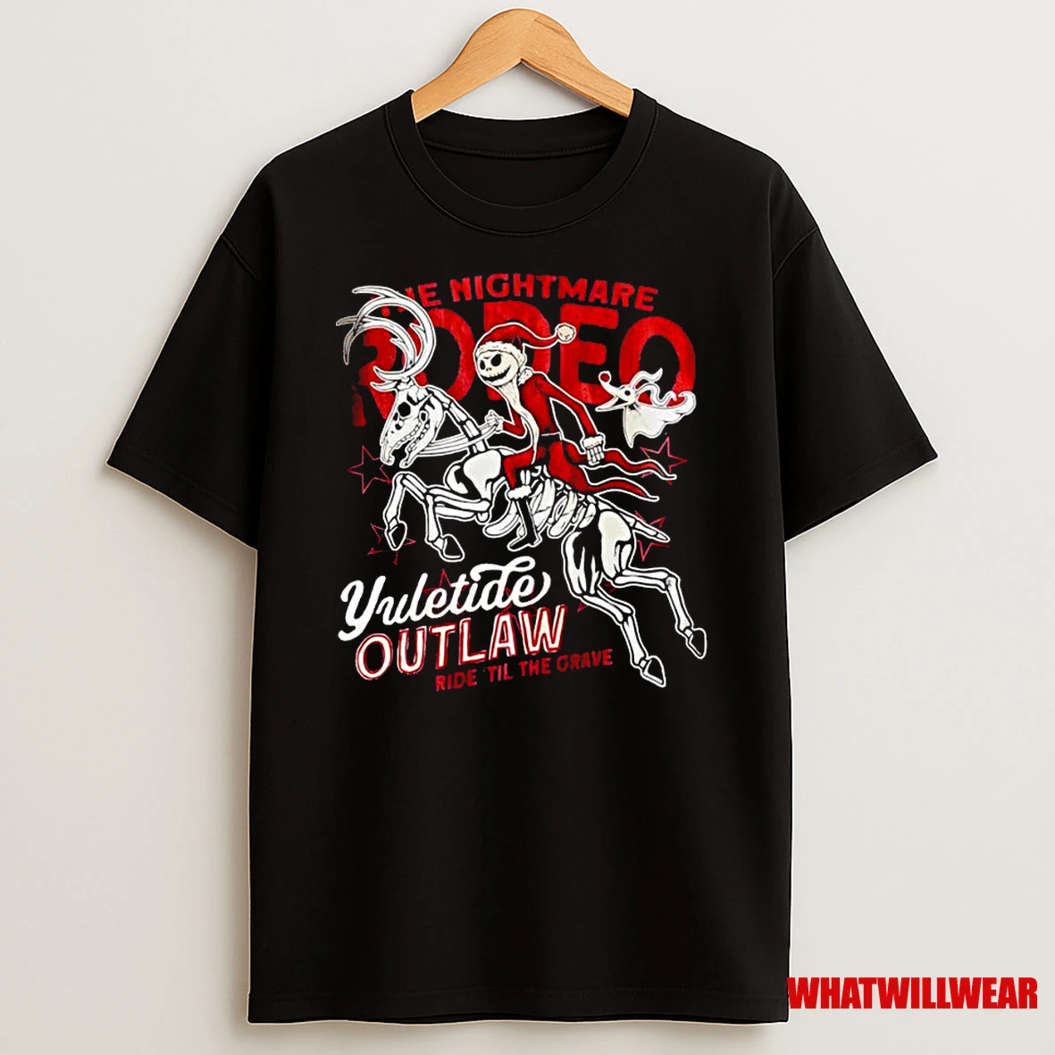Jack Skellington The Nightmare Before Christmas Yuletide Outlaw Ride Til The Grave Classic Shirts