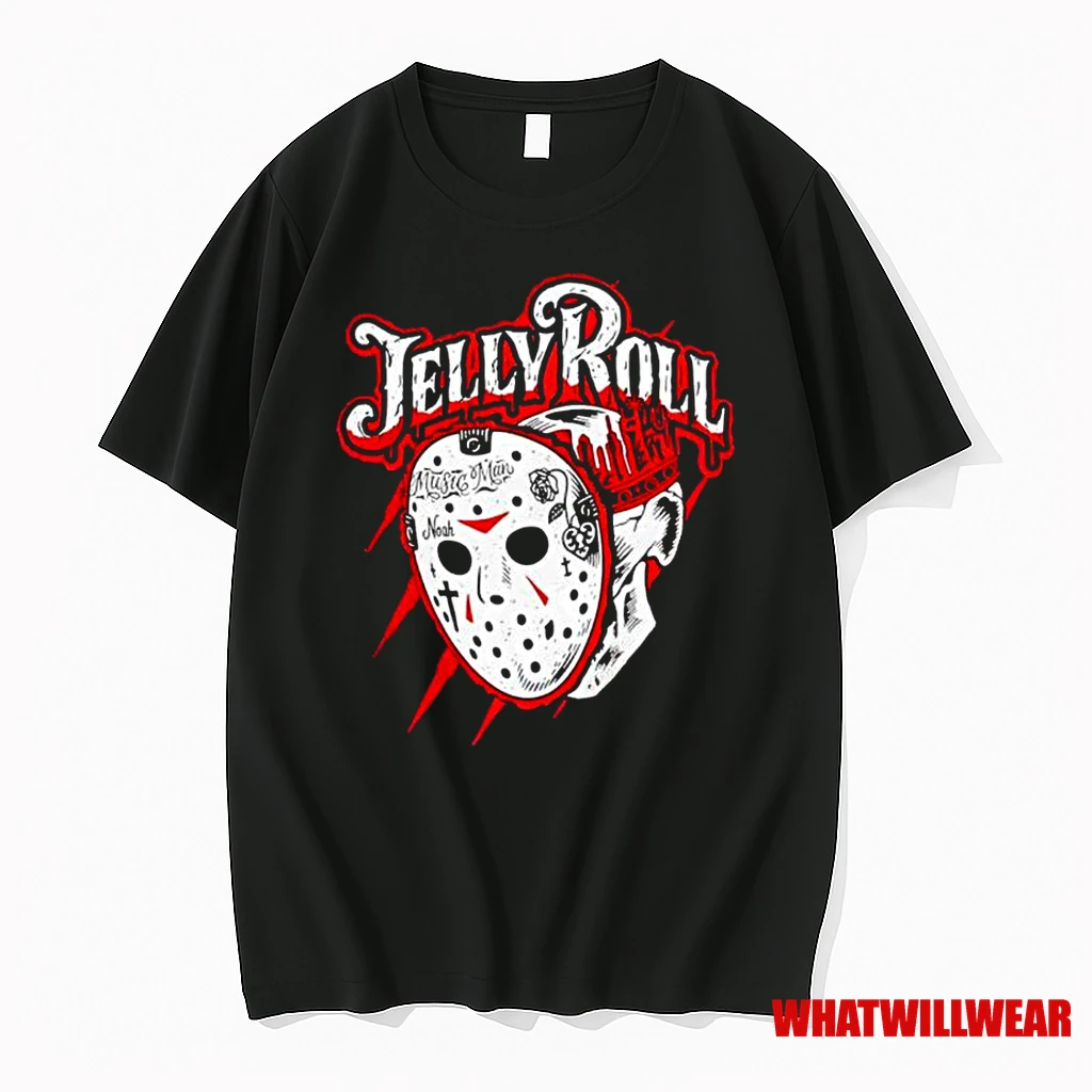 Jelly Roll Red And Black Crystal Dye Jason Classic Shirts
