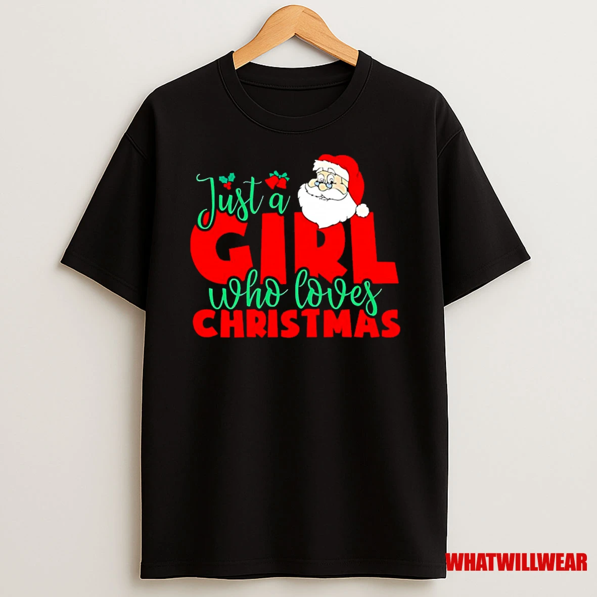 Just A Girl Who Loves Christmas Santa Claus Classic Shirts