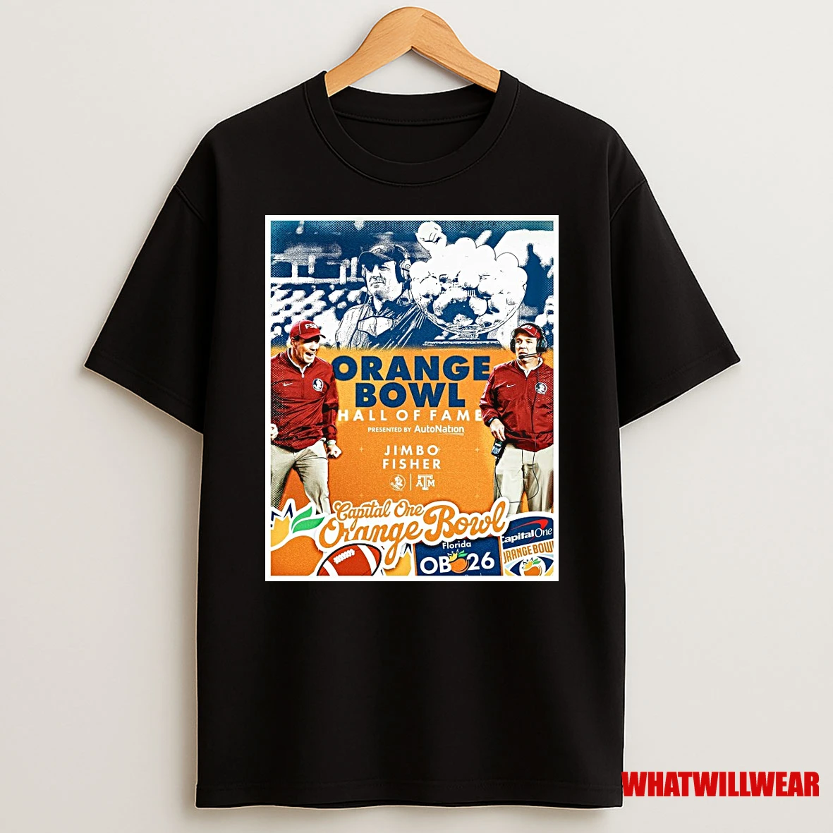 Kvu3umd3 Coach Jimbo Fisher 2025 Orange Bowl Hall Of Fame Shirts
