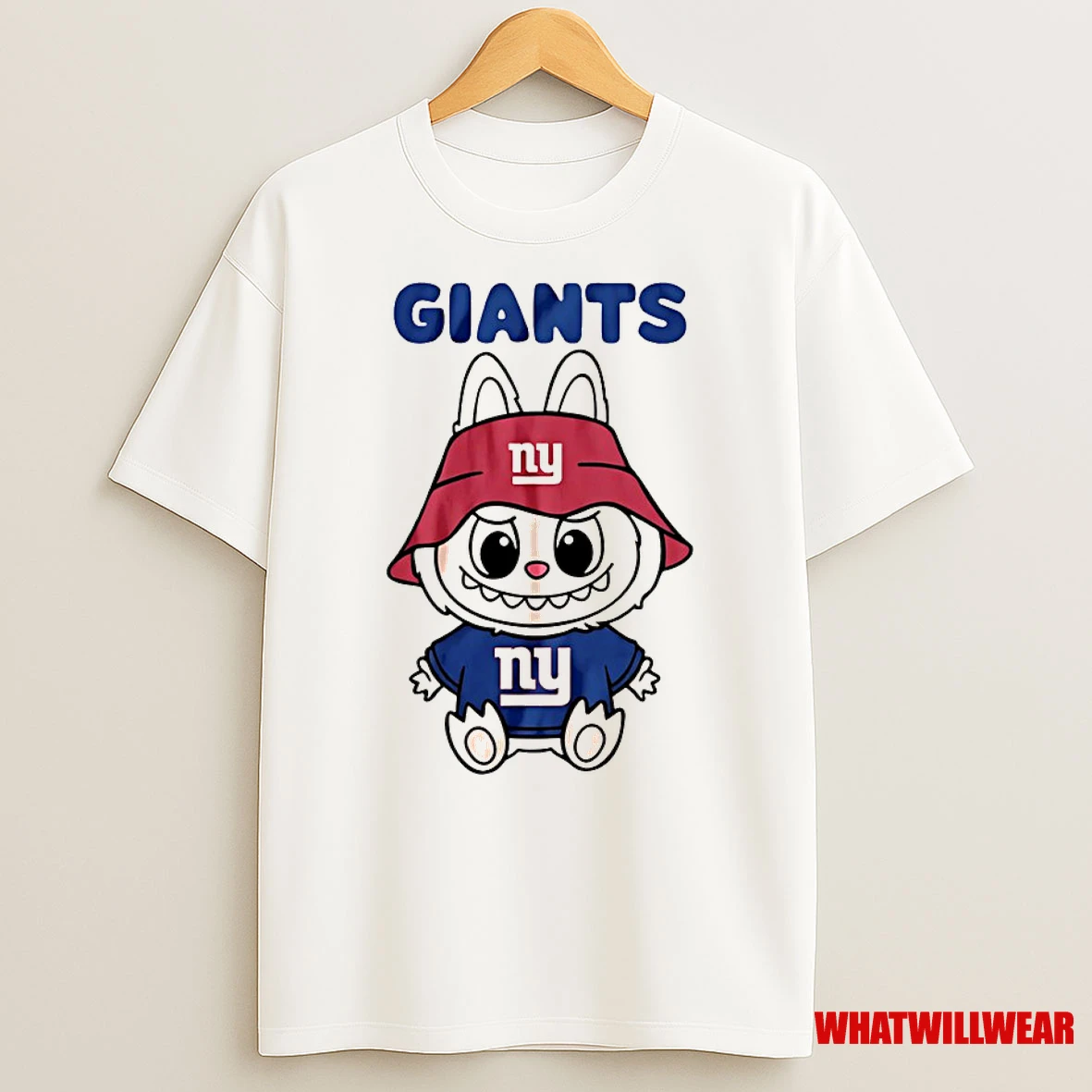 Labubu New York Giants Nfl Football Cartoon Funny Football Lovers Classic Shirts