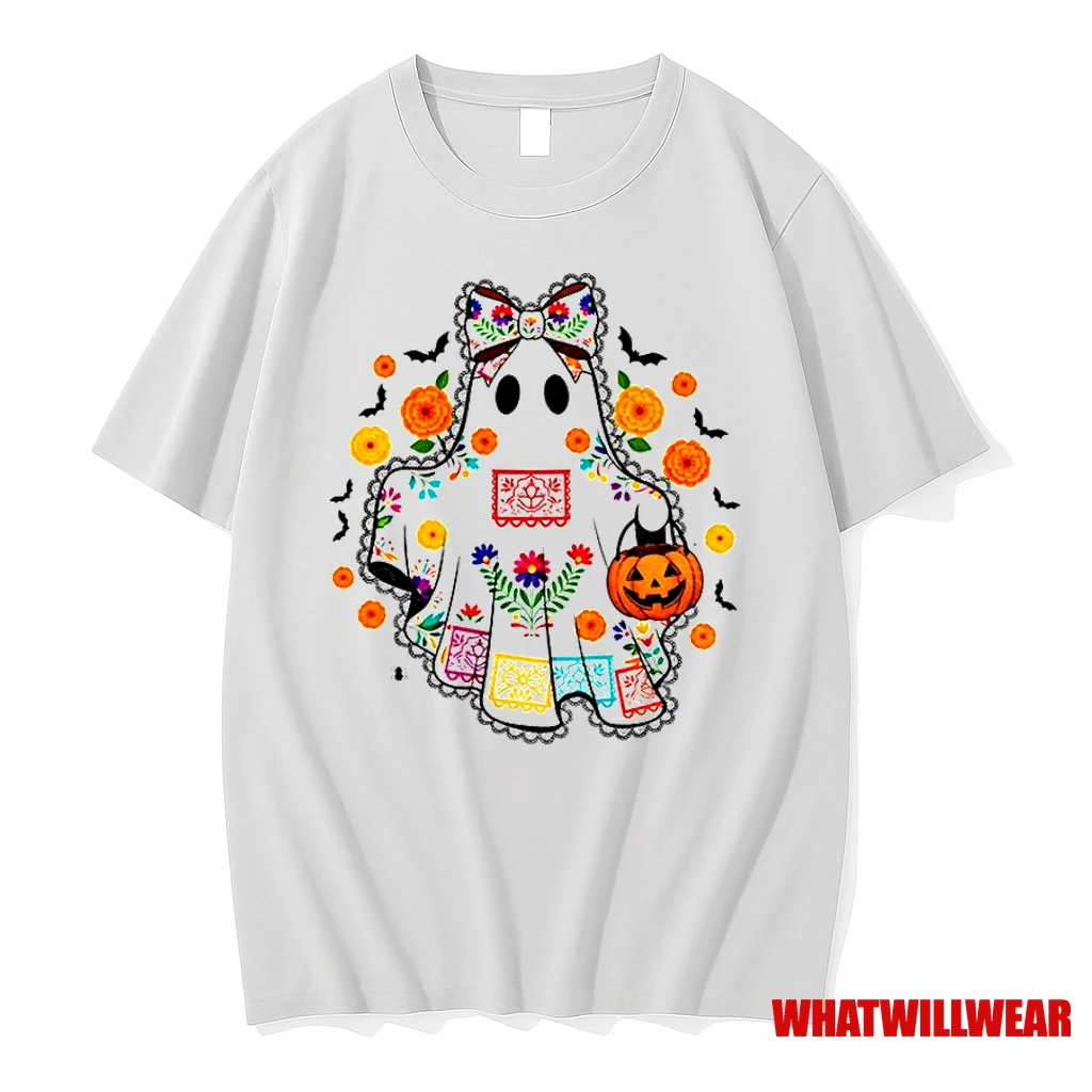 Lace Ghost Mexican Halloween Ghost Cute Spooky Ghost Classic Shirts