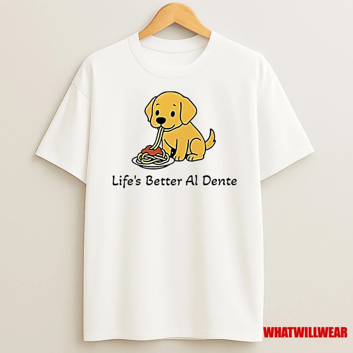 Lifes Better Al Dente Dog Meme Classic Shirts