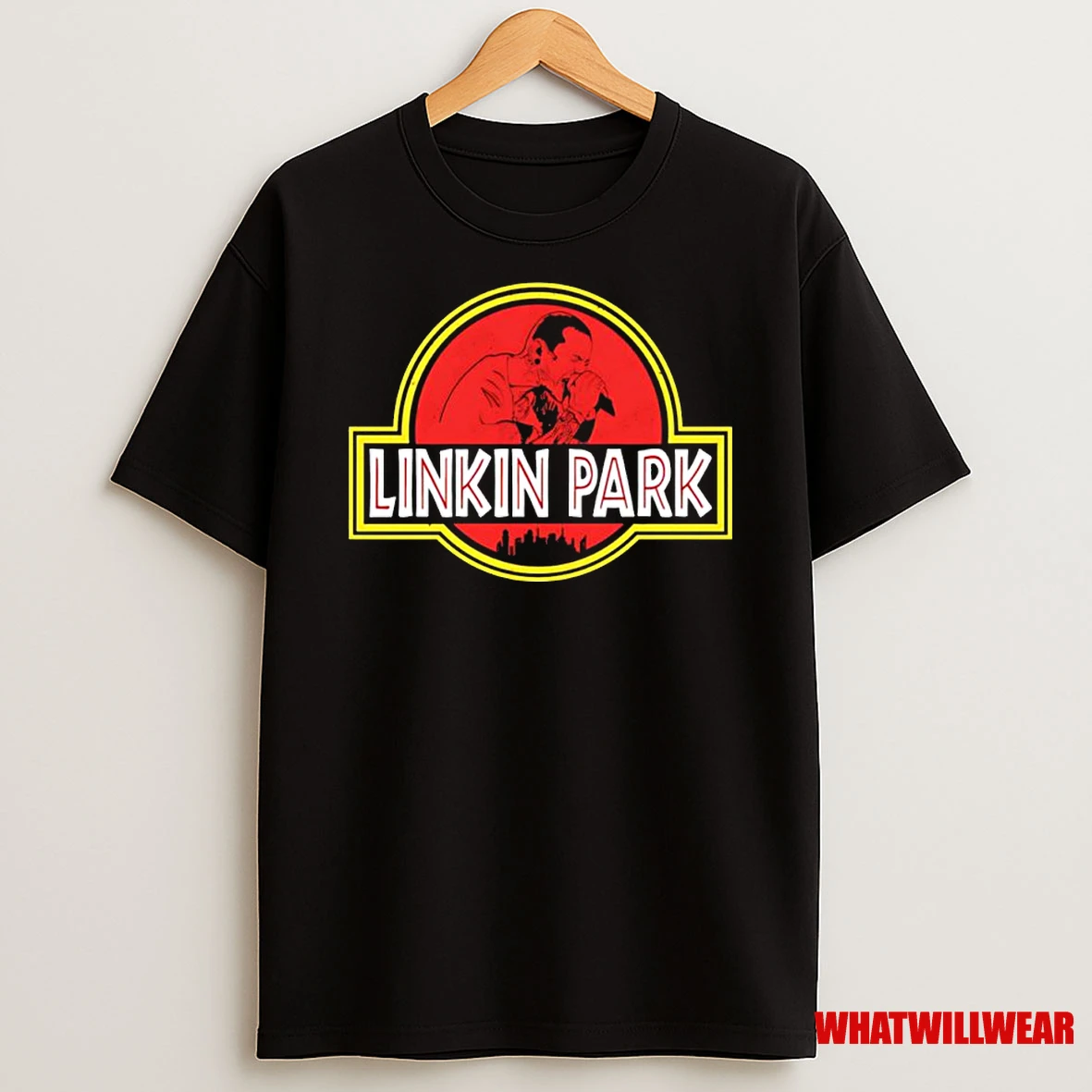 Linkin Park Rock Band Mash Up Jurassic Park Logo Classic Shirts
