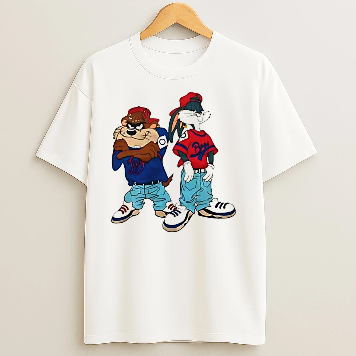 Looney Tunes Bugs Bunny And Tasmanian Devil Hip Hop Cartoon Classic Shirts