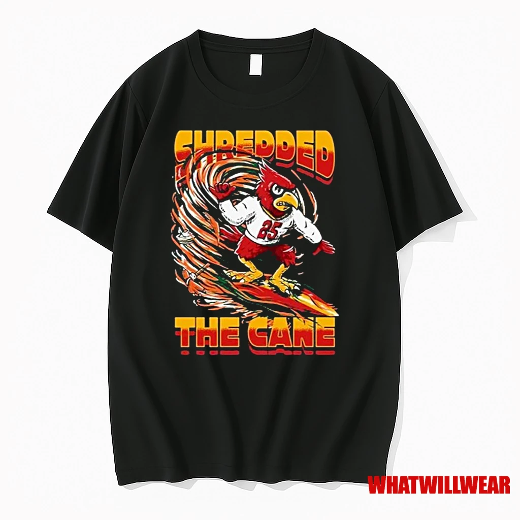 Louisiana Cardinals Shredded The Cane Mascot Surf Shirts