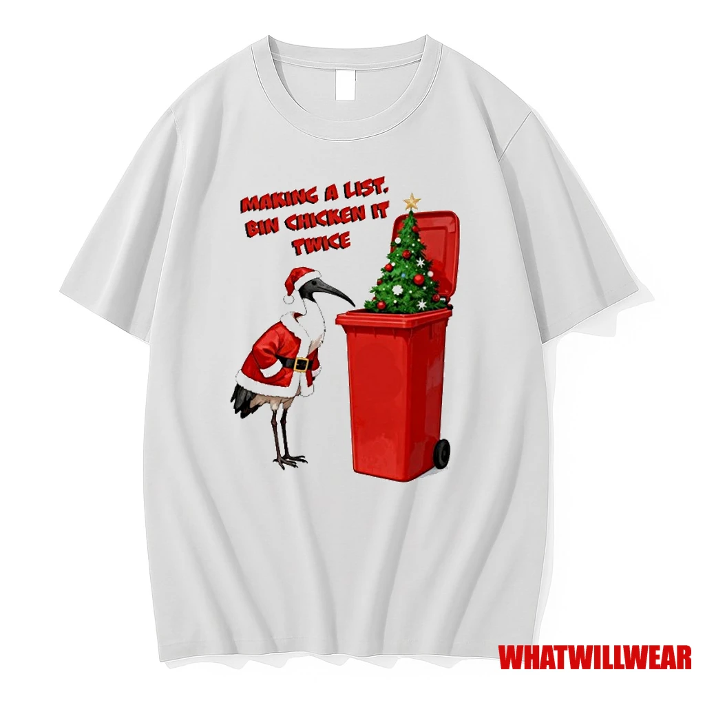 Making A List Bin Chicken It Twice Xmas Holiday Christmas Tree 2025 Shirts