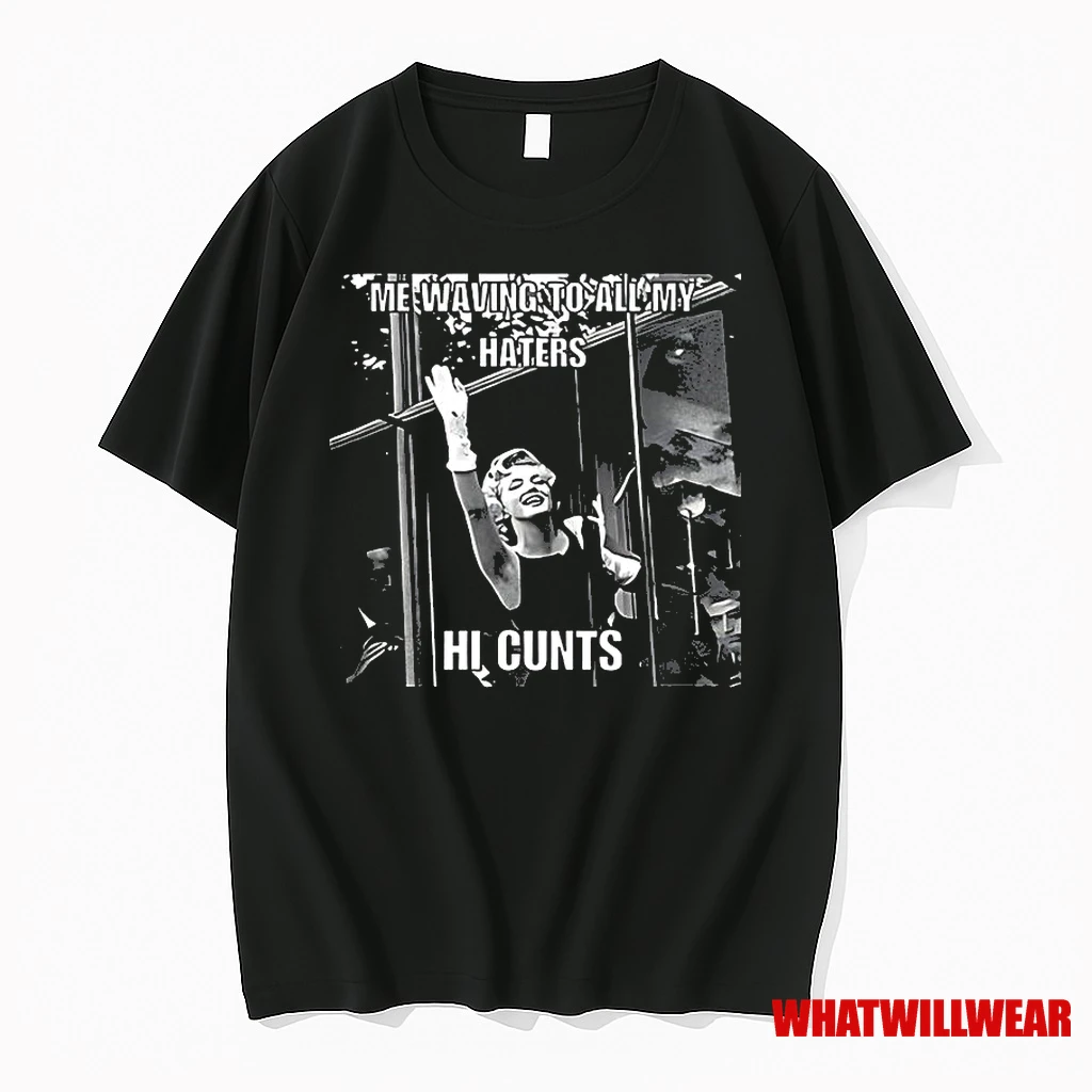 Marilyn Me Waving To All My Haters Hi Cunts Retro Meme Classic Shirts